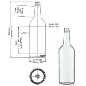 1 L Custom Shape Liqour Glass Wine Bottle