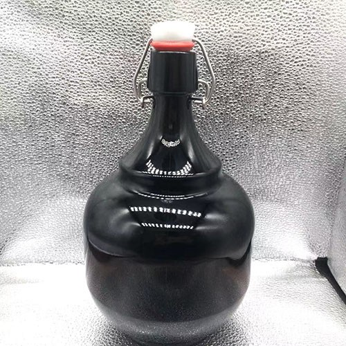 2 Liter Amber California Glass  Wine Bottle with Lock Lid