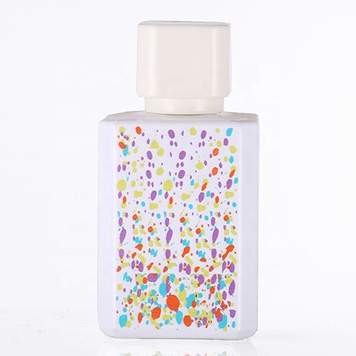 Glass Perfume Bottle 2 OZ Electroplating Custom Logo Square Perfume Glass Jar with Atomizer for Wholesale