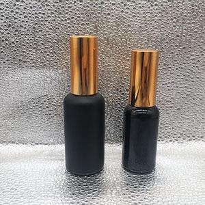 Wholesale 30 ML 50 ML Matte Black Brilliant Black Pump Sprayer Perfume Glass Bottle 