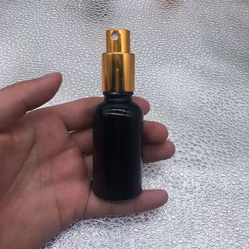 Wholesale 30 ML 50 ML Matte Black Brilliant Black Pump Sprayer Perfume Glass Bottle 