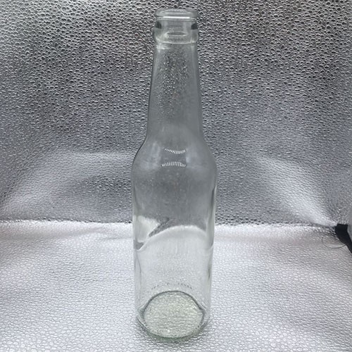 Top Quality 330 ML Clear Amber Beer Glass Bottle with Colourful Metal Crown Cap