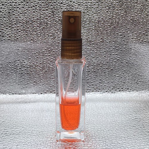 35 ML Clear Square Glass Perfume Pump Spray Bottle with Coloful Plastic Screw Cap