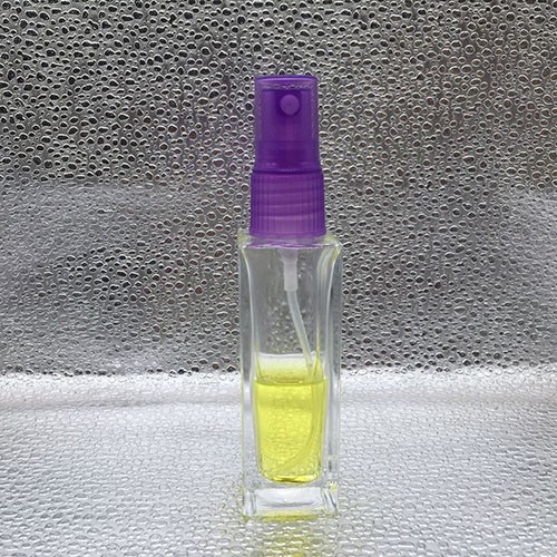 35 ML Clear Square Glass Perfume Pump Spray Bottle with Coloful Plastic Screw Cap