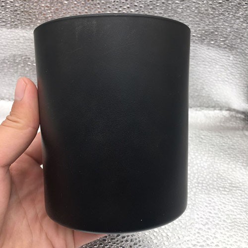 3D Printing Logo 420 ML Dark Black Empty Glass Candle Holder