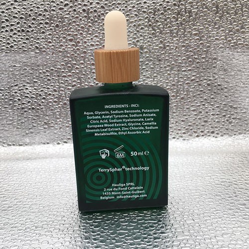 50 ML Cobalt Green Rectangle Glass Dropper Essential Oil Bottle with Customer Logo