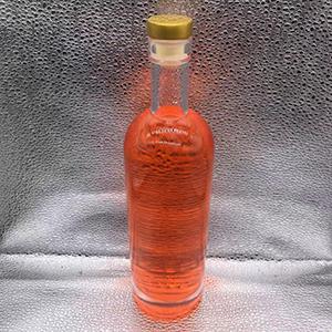 No.1 of 500 ML Clear Round Glass Wine Bottle with Cork  