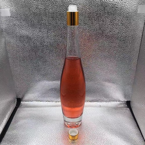 No.7 of 500 ML Round Clear Glass Wine Bottle with Plastic Screw Cap