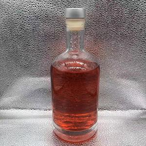 No.2 of 750 ML Round Clear Glass Wine Bottle with Cork
