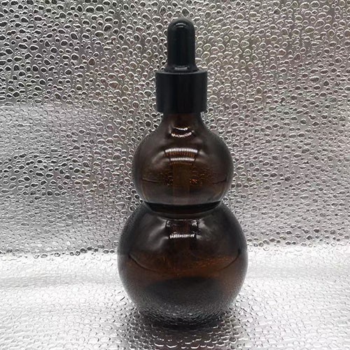 3.75 OZ Amber Cucurbit  Glass Dropper Essential Oil Bottle with Glass Pipette