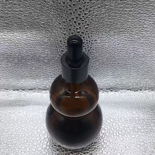 3.75 OZ Amber Cucurbit  Glass Dropper Essential Oil Bottle with Glass Pipette