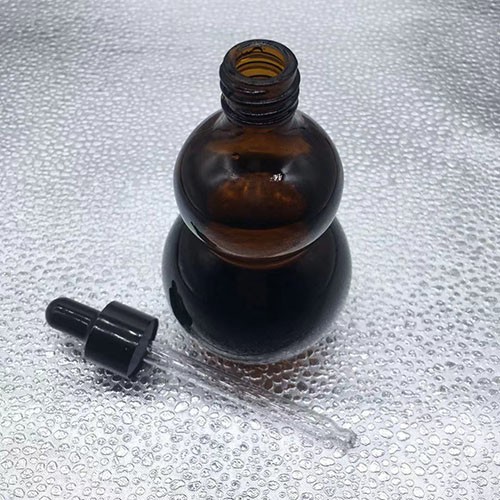 3.75 OZ Amber Cucurbit  Glass Dropper Essential Oil Bottle with Glass Pipette