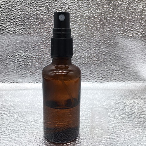 50 ML Amber Cylinder Perfume Glass Bottle with Pump Sprayer
