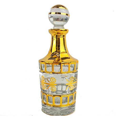 Glass Perfume Bottle Arabic Style Vintage Luxury Essentail Oil Glass Jar with Hot Stamp Gold Decoration 