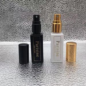 10 ML Black White Square Refillable Glass Perfume Spray Bottle for Customization
