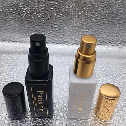 10 ML Black White Square Refillable Glass Perfume Spray Bottle for Customization