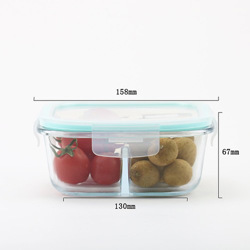 Borosilicate Glass Lunch Box Cutlery Set Glass Bento Food Microwave Oven Storage Case with Airtight Lid as Amazon Top Seller for Wholesale from China Supplier