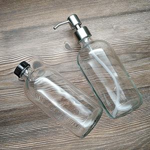 Boston Clear Glass Bottle with Dispenser 