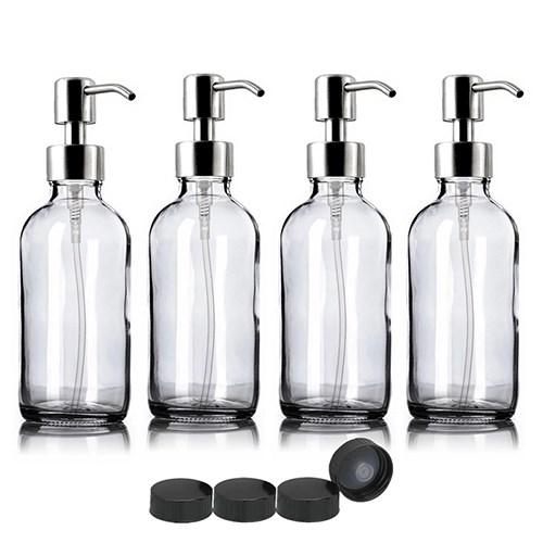 Boston Clear Glass Bottle with Dispenser 