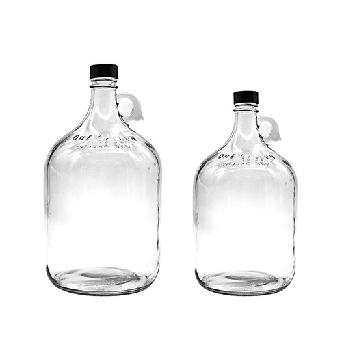 China Bulk Sale 1 Gallon California Growler Fruit Wine Beer Clear Glass Jugs Bottle with Holder Handle  