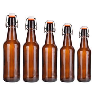 Bulk Sale Kinds Capacity Amber Brown Swing Top Beer Glass Bottle With Colored Lock Cap 