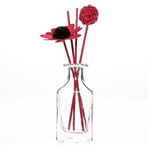 Bulk Sale Room Fragrance Diffuser Square Aroma Oil Reed Diffuser Glass Bottle Jar with Crystal Ball Cork Stopper