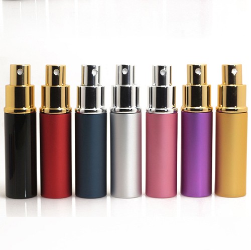 China Factory Sale Cosmetic Portable Refillable Perfume Assorted Color Aluminum Alloy Shell Glass Bottle with Pump Atomizer 
