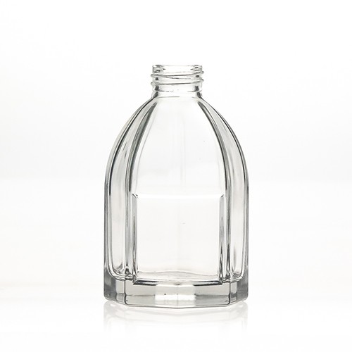 China Factory Customized Logo Brand Eight Edge Shaped Empty Clear Glass Diffuser Bottle Jar for Aromatherapy Oil with Reed Diffuser 