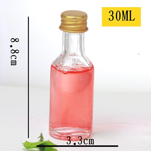 China Manufacture Supplier Wholesale Mini Try Drinking Fruit Wine Beverage Transparent Empty  Round Glass Bottle Jar With Aluminum Screw Cap