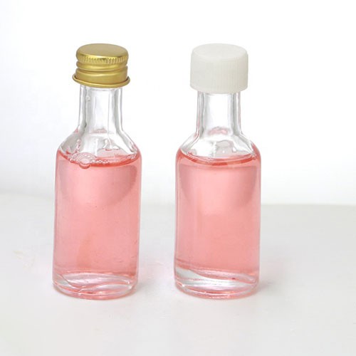 China Manufacture Supplier Wholesale Mini Try Drinking Fruit Wine Beverage Transparent Empty  Round Glass Bottle Jar With Aluminum Screw Cap