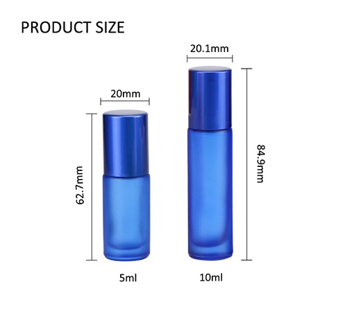China Manufacture Mini Travel Empty Custom Matte Assorted Color Roll on Perfume Glass Vial Jar Bottle with Stainless Steel Roller Ball