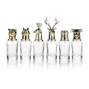 China Supplier Wholesale Luxury Arabic Atomizer Round Glass Essential Oil Perfume Bottle Jar with Animal Shape Pump Sprayer