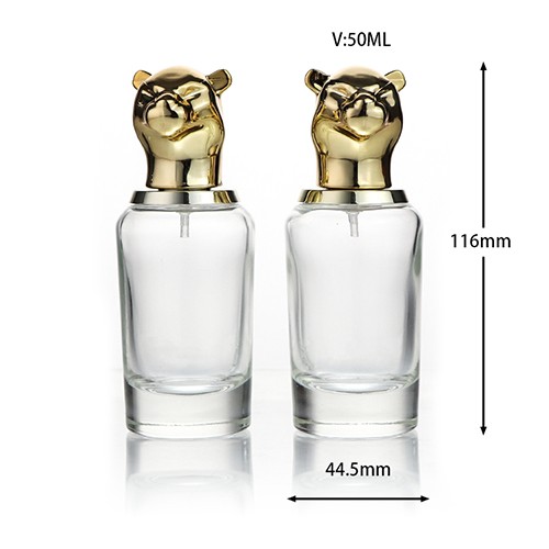 China Supplier Wholesale Luxury Arabic Atomizer Round Glass Essential Oil Perfume Bottle Jar with Animal Shape Pump Sprayer