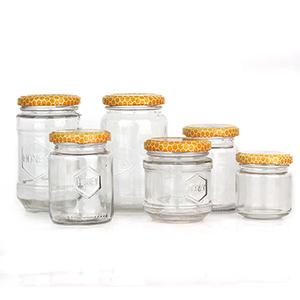 China Wholesale Supplier Best Price Airtight Clear Round Wide Mouth Glass Storage Container Jar for Jelly Jam Honey Pickle with Metal Screw Cap