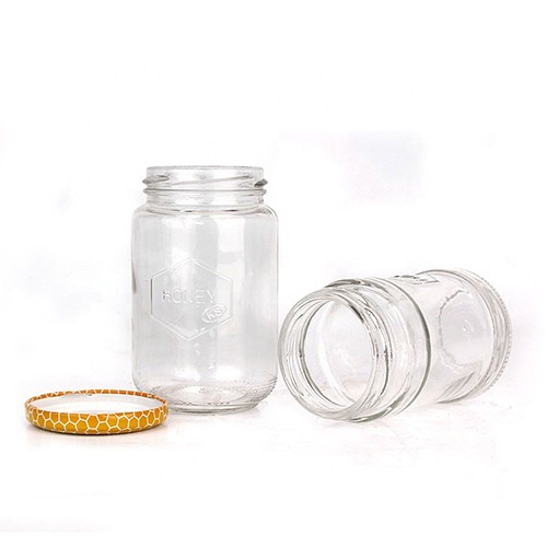 China Wholesale Supplier Best Price Airtight Clear Round Wide Mouth Glass Storage Container Jar for Jelly Jam Honey Pickle with Metal Screw Cap