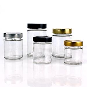China Supplier Best Price Cylinder Honey Food Storage Honey Glass Jar Bottle with Screw Metal Cap