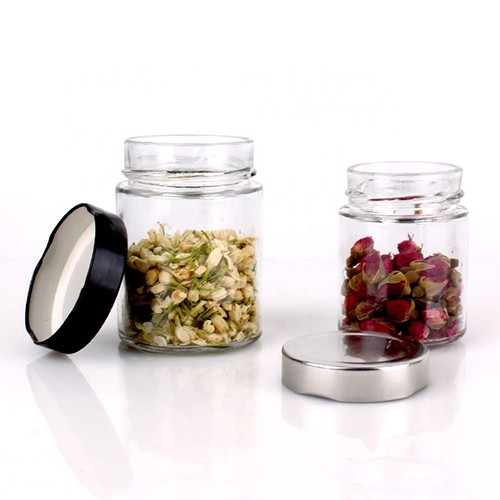 China Supplier Best Price Cylinder Honey Food Storage Honey Glass Jar Bottle with Screw Metal Cap