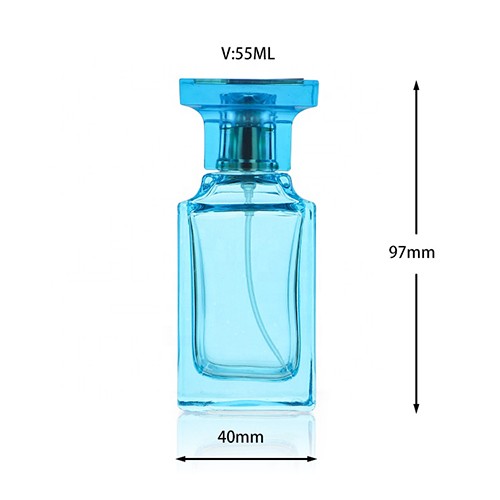 China Manufacture Supplier Best Price Custom Square Black Blue Red  Empty Men Cologne Fine Mist Spray Perfume Glass Bottles