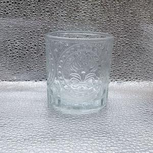 170 ML Clear Carved Empty Glass Candle Jar Candlestick Holder for Mould to Customize