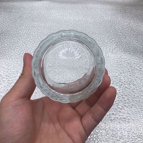 170 ML Clear Carved Empty Glass Candle Jar Candlestick Holder for Mould to Customize