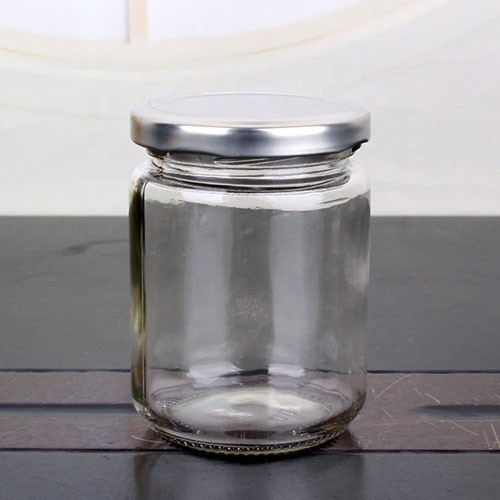 Bulk Sale Clear Round Bottom Caviar Jam Pickles Storage Glass Jar with Airtight Screw Cap