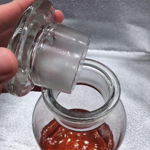 1L Clear Round Bottom Chemical Reagent Medicine Jar with Glass Matte Lid