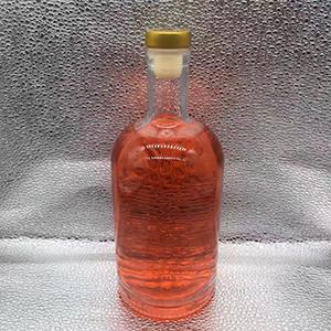 No.5 of 500 ML Clear Round Glass Wine Bottle with Cork