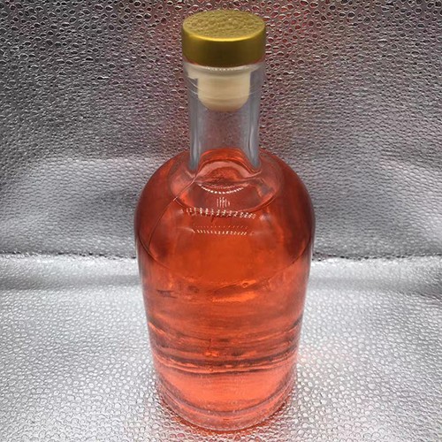 No.5 of 500 ML Clear Round Glass Wine Bottle with Cork