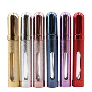 Wholesael Cosmetic Potable Refillable Perfume Assorted Color Aluminum Alloy Shell Glass Bottle with Pump Atomizer 
