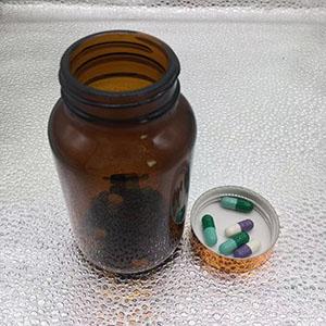 165 ML Cylinder Amber Glass Medicine Bottles with Plastic Screw Cap