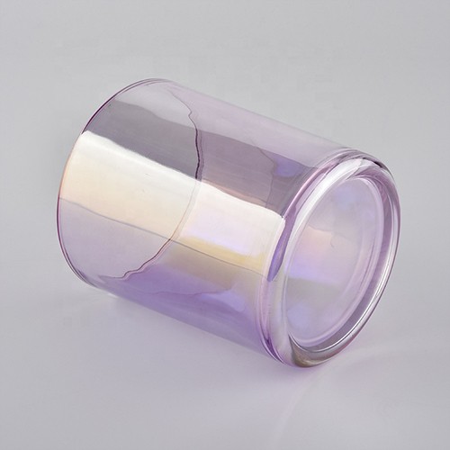 Glass Candle Jar Empty Iridescent Glass Cup for Making Candle Holder from China Wholesale