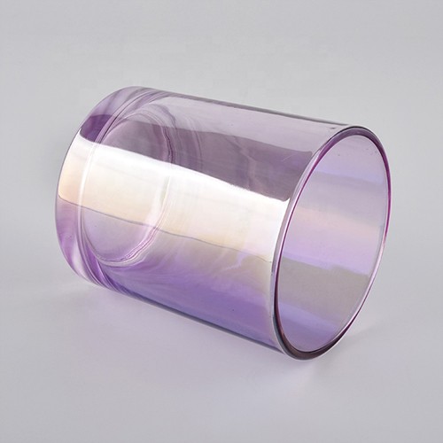 Glass Candle Jar Empty Iridescent Glass Cup for Making Candle Holder from China Wholesale