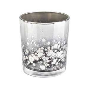 Glass Candle Jar for Empty Silver Flower Painting Glass Cup for Making Candle Holder from China Supplier Wholesale 