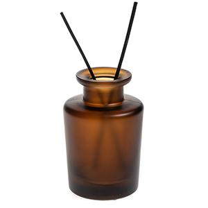 Wholesale Glass Diffuser Aromatherapy Bottle 200 ML Round Amber Glass Jar for Room Air Fresher with Reed 